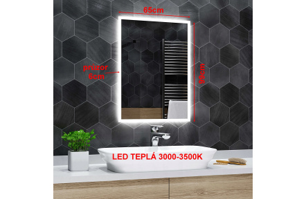 Koupelnové zrcadlo 65x99cm BOSTON s led podsvícením