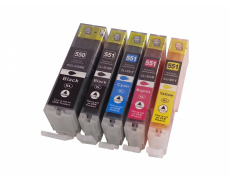 Sada Canon CLI551,PGI550, XL Black / Cyan / Magenta / Yellow + PGI550 XL Black MULTIPACK ,1x23ml+4x12ml