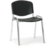 Konfereční židle plastová ISO černá, chromovaný kov židle konferenční