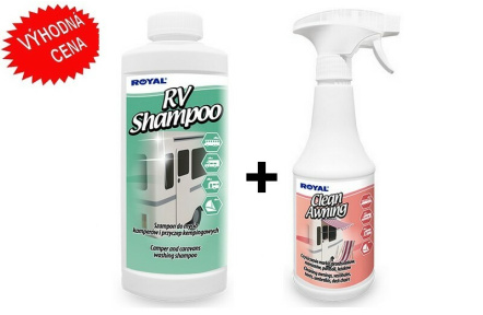 RV Shampoo 500ml šampon +Clean Awning 500ml pěna na čištění markýz CENOVĚ VÝHODNÁ SADA